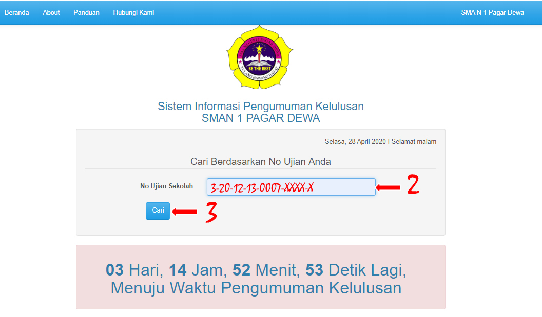 PENGUMUMAN KELULUSAN SISWA/I SMAN1 PAGAR DEWA TAHUN 2020
